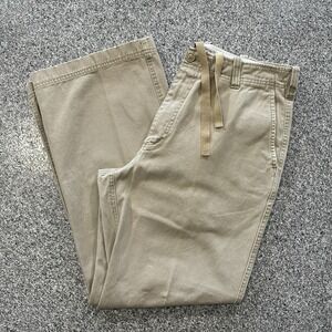 Arizona Jean Co Pants Mens 34x32 Flat Front Straight Cargo Drawstring Beige